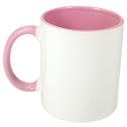 Caneca com alça e interior rosa - 330ml