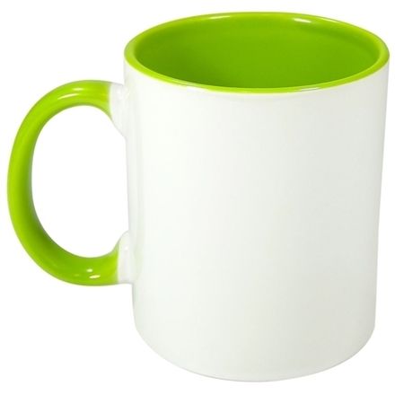 Caneca com alça e interior verde claro - 330ml