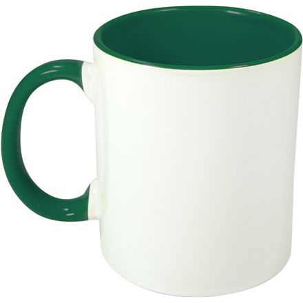 Caneca com alça e interior verde escuro - 330ml